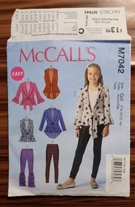 McCalls 7042 Leggings Westen und Cardigan Mädchen Größe 7-14 Muster Mädchenkleidung  - Bild 1 von 5