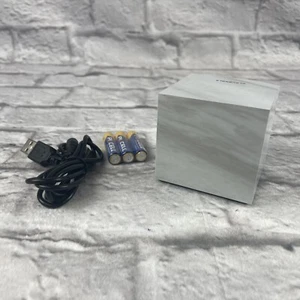 Cloudnola Block Clock LED Alarm Clock Temp Date White and Gray Marble Design New - Picture 1 of 4