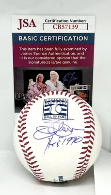 Jim Palmer Baltimore Orioles signed HOF Logo Baseball Ball W HOF Inscription JSA - Image 1 of 2