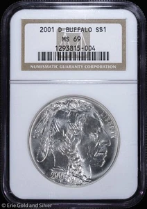 2001-D $1 American Buffalo Commem Silver Dollar NGC MS 69 | Uncirculated UNC BU - Picture 1 of 4