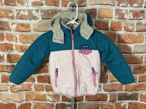 Patagonia pastel sz 5T puffer sherpa reversible ski jacket girls - Picture 1 of 4
