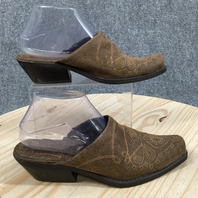 Mudd Mujer 8M Gastón Marrón Western Sin Cordones Tela Repujada Tacón Bloque Foto 1 de 4