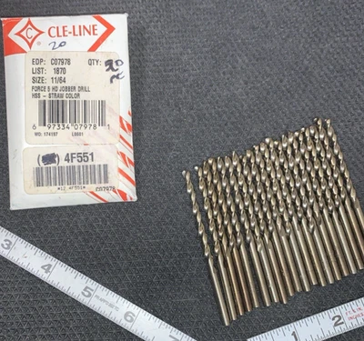 Lote 20 piezas brocas 11/64" jobber Cleveland CLE LINE C07978 jobber Foto 1 de 4