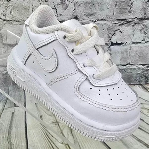 Nike Air Force 1 LE TD Toddler Boys Shoes Size 4c White Laced DD2926-111 w/ BOX - Picture 1 of 9