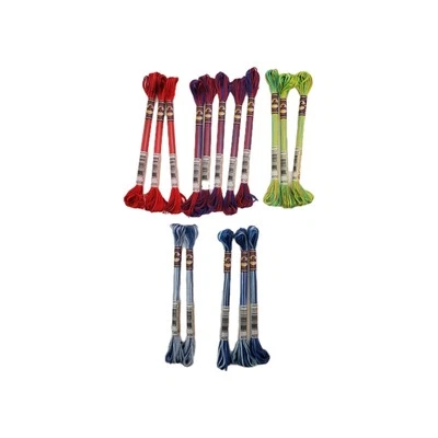 DMC Floss Variegated 16 Skeins 6 Strand Embroidery Mouline Thread Cross Stitch - Image 1 of 4