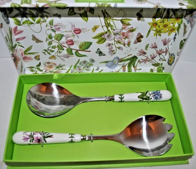 Juego de Servidor de Ensaladas Jardín Botánico Portmeirion, Mango de Porcelana Foto 1 de 2