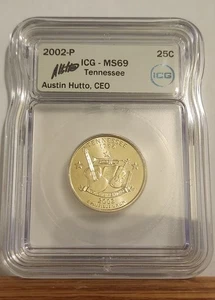 2002-P ICG MS69 TENNESSEE State Quarter Business Strike 25C AUSTIN HUTTO SIGN - Picture 1 of 4
