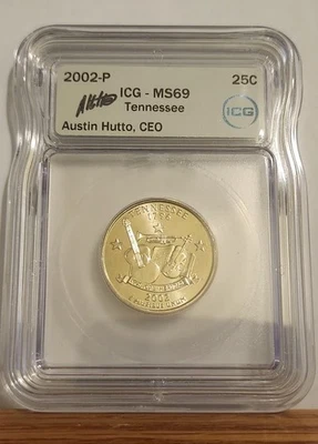 2002-P ICG MS69 TENNESSEE State Quarter Business Strike 25C AUSTIN HUTTO SIGN - Image 1 of 4