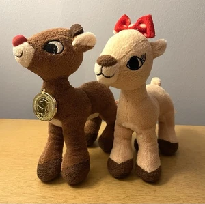 Vtg 2014 Rudolph The Red Nosed Reindeer Plush Lot with Clarice Red Bow 8” - Picture 1 of 24