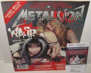 WASP SIGNED METALLION MAGAZINE BLACKIE LAWLESS CHRIS HOLMES AUTOGRAPH X2 JSA COA - Picture 1 of 9