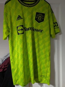 Genuine Adidas Manchester United 22/23 Third Kit Football Shirt Green M Jersey - Picture 1 of 3