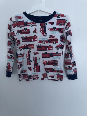 Top de pijama de manga larga blanco 4T Carter's para niños pequeños 100 % algodón Foto 1 de 4