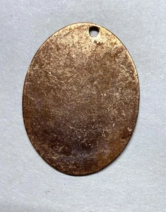 9X Copper Blanks for enameling use- LARGE OVAL SHAPE with hole for hanging - Picture 1 of 4