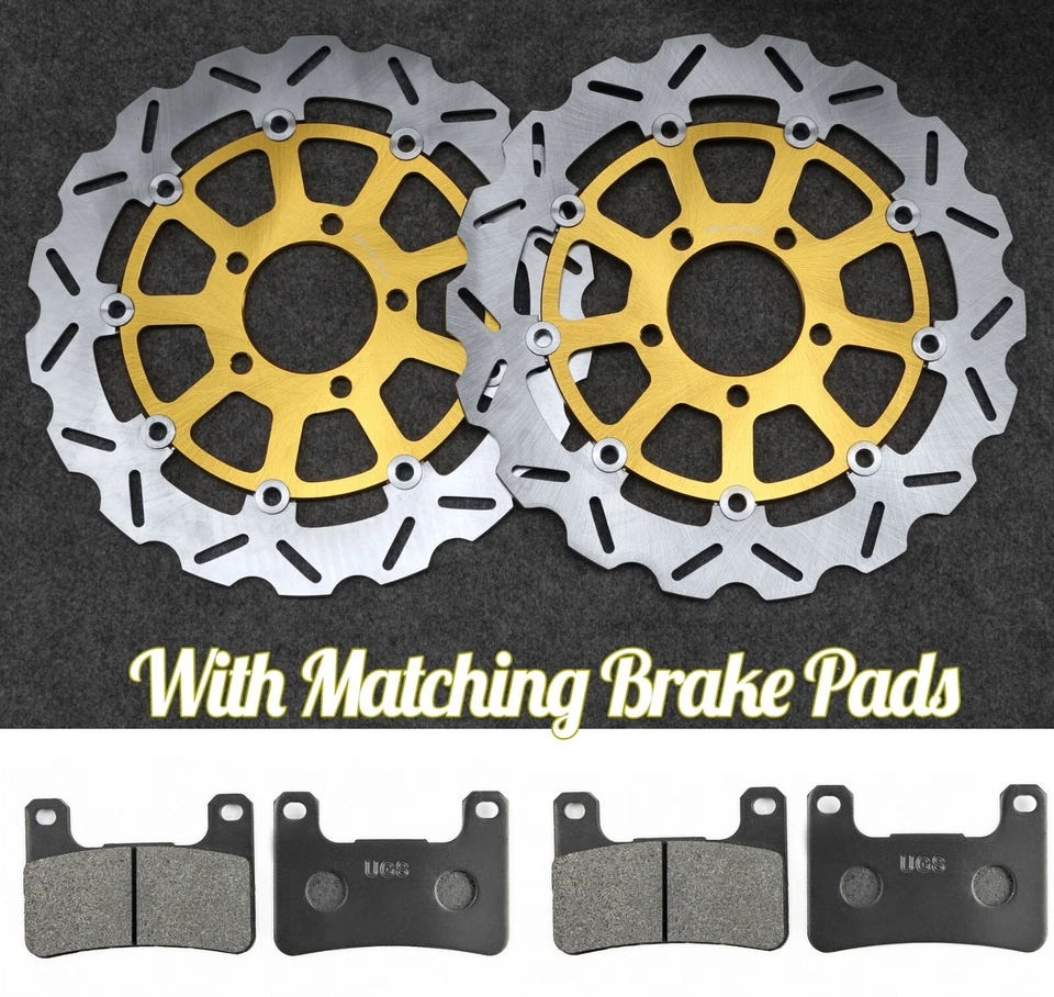 Rotores de disco de freno delanteros flotantes aptos para SUZUKI GSXR600 GSX-R750 2004-2005 K4 K5 Foto 1 de 3