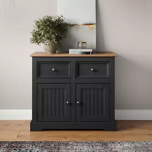 Country Sideboard 2 Door 2 Drawer Solid Pine Charcoal Wax by Mercers Furniture® - Picture 1 of 5