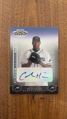 Carlos Hines 2004 Playoff Honors Auto #ed /800 Rookie Card RC Tampa Bay Rays 247 - Image 1 of 2