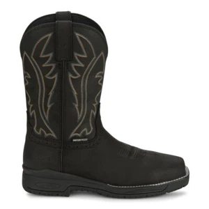 Justin Original Workboots Nitread 11 Inch Waterproof Soft Toe Work Mens Black - Picture 1 of 5