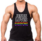 Men's Jesus Loves Everyone Kt T194 Stringer Tank Top T-Shirt Lesbian Lgbt Gay