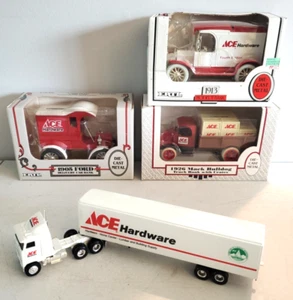 Lot of 4 ERTL Ace Hardware 1926 Mack Bulldog Truck Semi Trailer Ford Model T - Picture 1 of 13