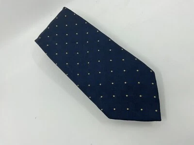 Gravata de seda Church's 3 3/8 x 63 Dk ponto geométrico azul.   G5 - Imagem 1 de 3