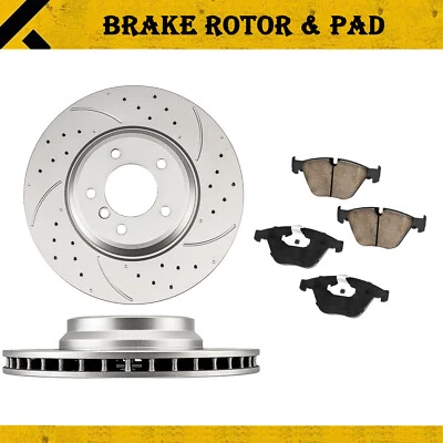 Rotor perforado y pastillas de freno delanteras de cerámica para BMW 335xi 2007-08; 09-13 335i xDrive Foto 1 de 4
