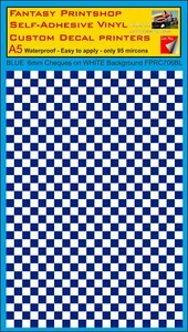 Karierte Blau Quadrate 6mm Auf Weiß Vinyl Aufkleber Übertragungen FPRC706BL - Bild 1 von 9