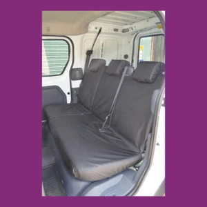 Ford Transit Connect 2002-14 Double Cab Crew Van Rear Black Tailored Seat Covers - Picture 1 of 3