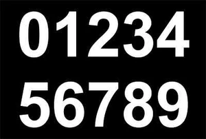 Full SET Iron On / Heatpress Numbers for SHORTS 1½" In WHITE 1-17 FOOTBALL KITS - Picture 1 of 12