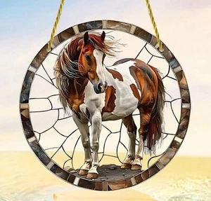 Horse Design Sun Catcher Hanging Window Plaque Ornament Home Decor Gift 15cm - Picture 1 of 5