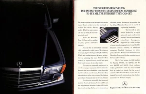 Mercedes-Benz S-Class Vintage Print Ad - "Absolute Integrity" - Picture 1 of 4