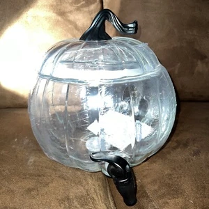 WAY TO CELEBRATE 1.5 GAL CLEAR PUMPKIN GLASS DRINK DISPENSER THANKSGIVING - Picture 1 of 3