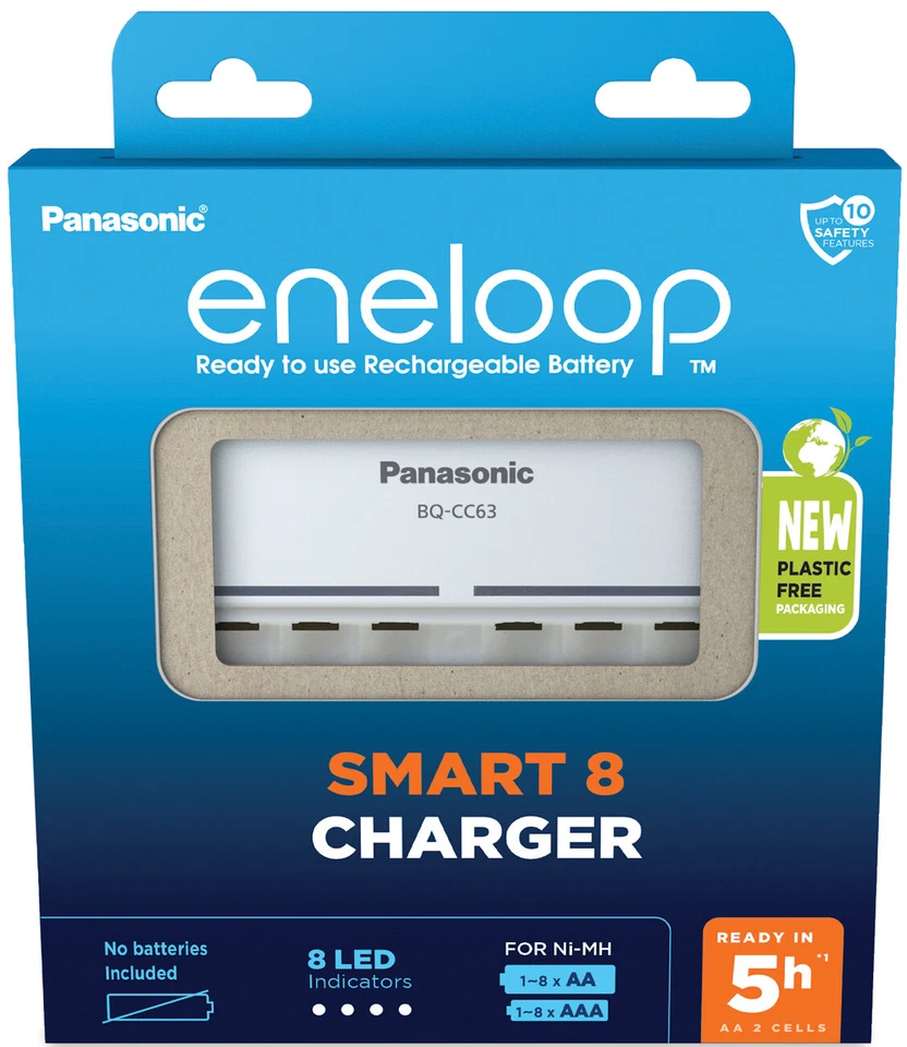 Panasonic Eneloop Schnell Ladegerät BQ CC63 für Mignon od Micro Akkus (1-8 Stck) - Bild 1 von 1