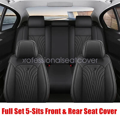 Juego completo de fundas de asiento de cuero perforado 5 piezas almohadilla protectora negra para Toyota C-HR Foto 1 de 4
