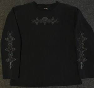 Vtg Harley Davidson Faded Distress Flame Shirt XL Biker Emo Goth Fire Grunge Y2K - Picture 1 of 16