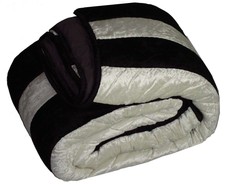Kaison Black White Quilts Bedspreads Velvet Cotton Coverlets Stripes (230X220Cm)