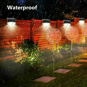 Outdoor Solar 4 LED Deck Lights Path Garden Patio Pathway Stairs Step Fence Lamp - Picture 1 of 9