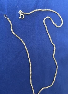 18k Twisted Rope Chain Necklace Rare Size Choker - Picture 1 of 7