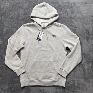 Reebok Hoodie Mens Medium Gray Pullover Sweatshirt Long Sleeve Athletic NEW - Picture 1 of 8