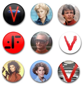 25mm 1" X9 BOTÓN INSIGNIAS SERIE V TV AÑOS 80 - Imagen 1 de 1