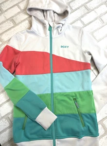 Roxy Hoodie Reißverschluss Damen Small Y2K Vintage bunt weiß pink türkis grün weich - Bild 1 von 15