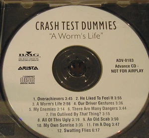 Crash Test Dummies "A Worm's Life"  RARE Promo Copy ADV-0183 - Picture 1 of 2