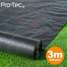 3m wide 100gsm weed control fabric ground cover membrane landscape mulch garden