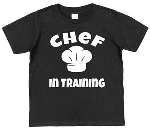 Koch in Ausbildung Kinder Baumwolle T-Shirt Junge Mädchen Sohn Tochter Vater Restaurant Koch - Bild 1 von 6