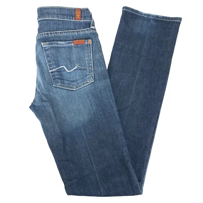 7 For All Mankind Womens Jeans W28 L31.5 Straight Low Rise Size 25 U190080U 080U - Image 1 of 4