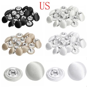 20Pcs 10mm Satin Covered Buttons Metal Shank Buttons Sewing Clothing Accessories - Picture 1 of 70