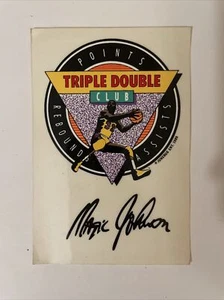 Magic Johnson Los Angeles Lakers 1989 Triple Double Club Decal Sticker VTG NBA - Picture 1 of 1
