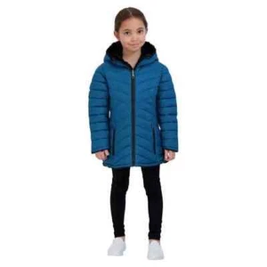Steve Madden Girl's Parka Jacket Youth Reversible Hooded Quilted Puffer S 7/8 - Picture 1 of 4