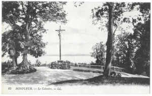 HONFLEUR 14 Le Calvaire CPA animée non circulée non daté à dos vert - Bild 1 von 2