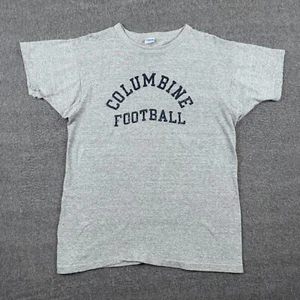 Vintage Champion Columbine Rebels Ringer T-Shirt Herren L grau Fußball Gym 70er - Bild 1 von 6