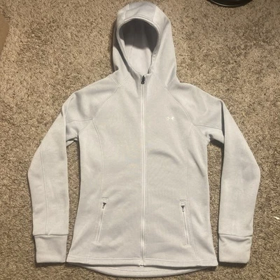 Under Armour Hoodie Small Gray Coldgear Loose Full Zip Sweatshirt Womens S - Image 1 of 4